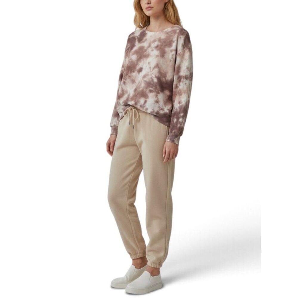 Chance or Fate French Terry Tie Dye Pullover Sweatshirt Mauve Pink Small S NWT